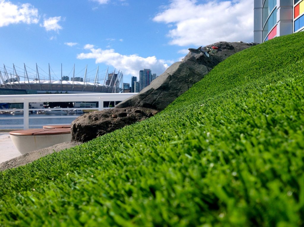 synthetic grass on hill